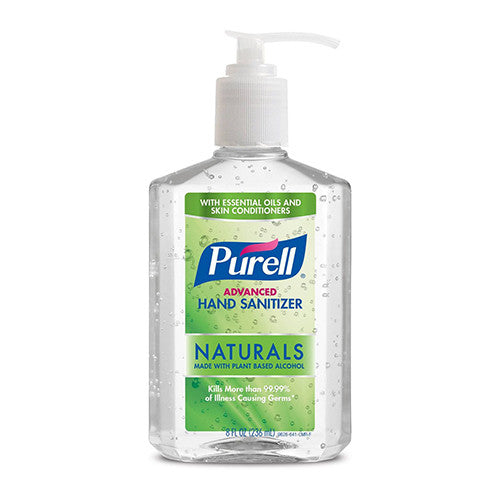 Purell Advanced Hand Sanitizer, Naturals, 8 Oz